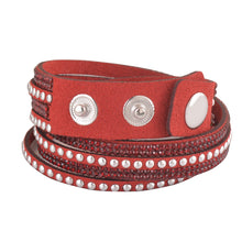 Load image into Gallery viewer, Red Crystals on Red Double Wrap Bracelet