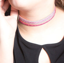 Load image into Gallery viewer, Pink and Hot Pink Crystals on Pink Double Wrap Bracelet