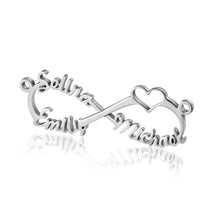 Load image into Gallery viewer, Personalized 3 Name Infinity Necklace