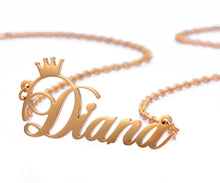 Load image into Gallery viewer, Personalized Crown Name Necklace