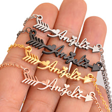 Load image into Gallery viewer, Personalized Arrow Name Necklace
