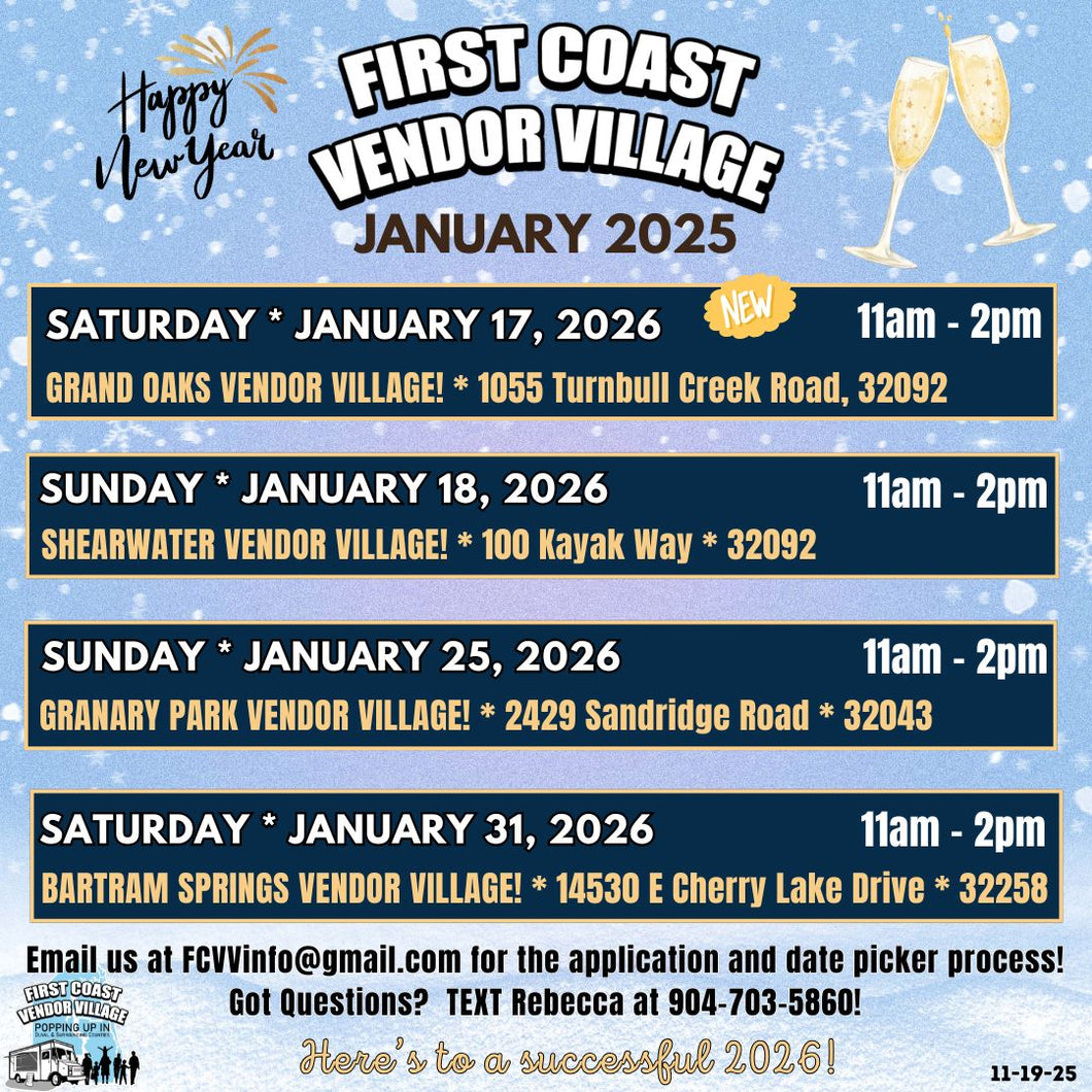 JANUARY 2026 VENDOR VILLAGES!