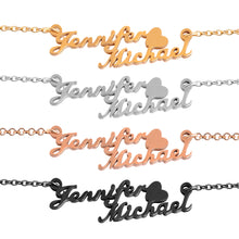 Load image into Gallery viewer, Personalized 2 Name Heart Necklace
